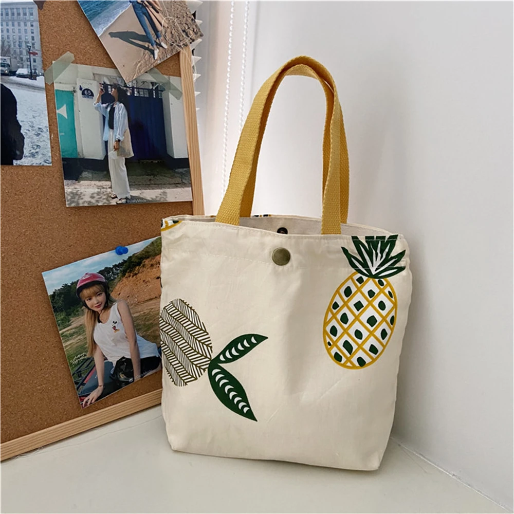 Small Fresh Portable Lunch Bag Female Mini Hand Carry Cloth Bag Leisure All-Match Handbag Environmental Shopping Bag Casual Tote