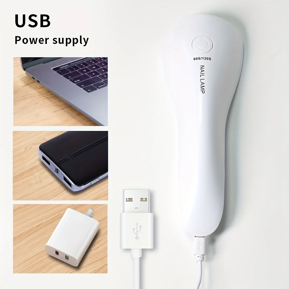 LINMANDA-Lámpara LED de mano para secado de uñas, Mini lámpara recargable para manicura, secador de uñas para uñas de Gel, portabilidad, arte de uñas