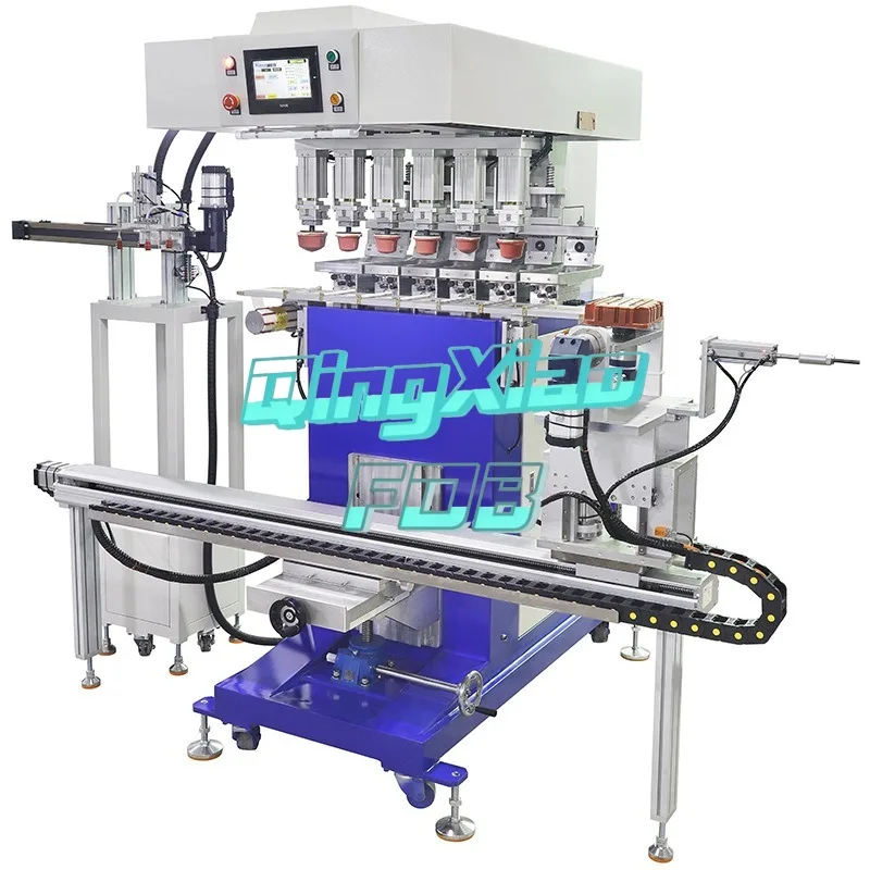 Multi Axis Six Color Independent Print Head Servo Shuttle Self Cleaning Robot  Pad Printing Machine  Router Light  Cat Equip FOB