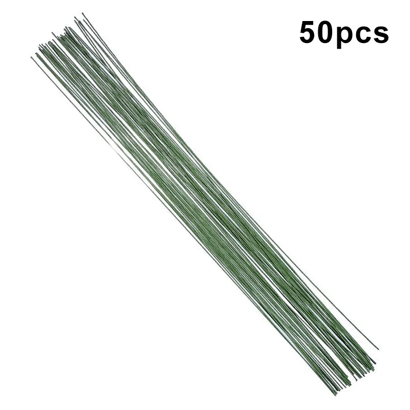 50pcs Simulation Flowers Floral Wire 20 Gauge Crafting Floral Stem for Bouquent Stem Wrapping a Crafts