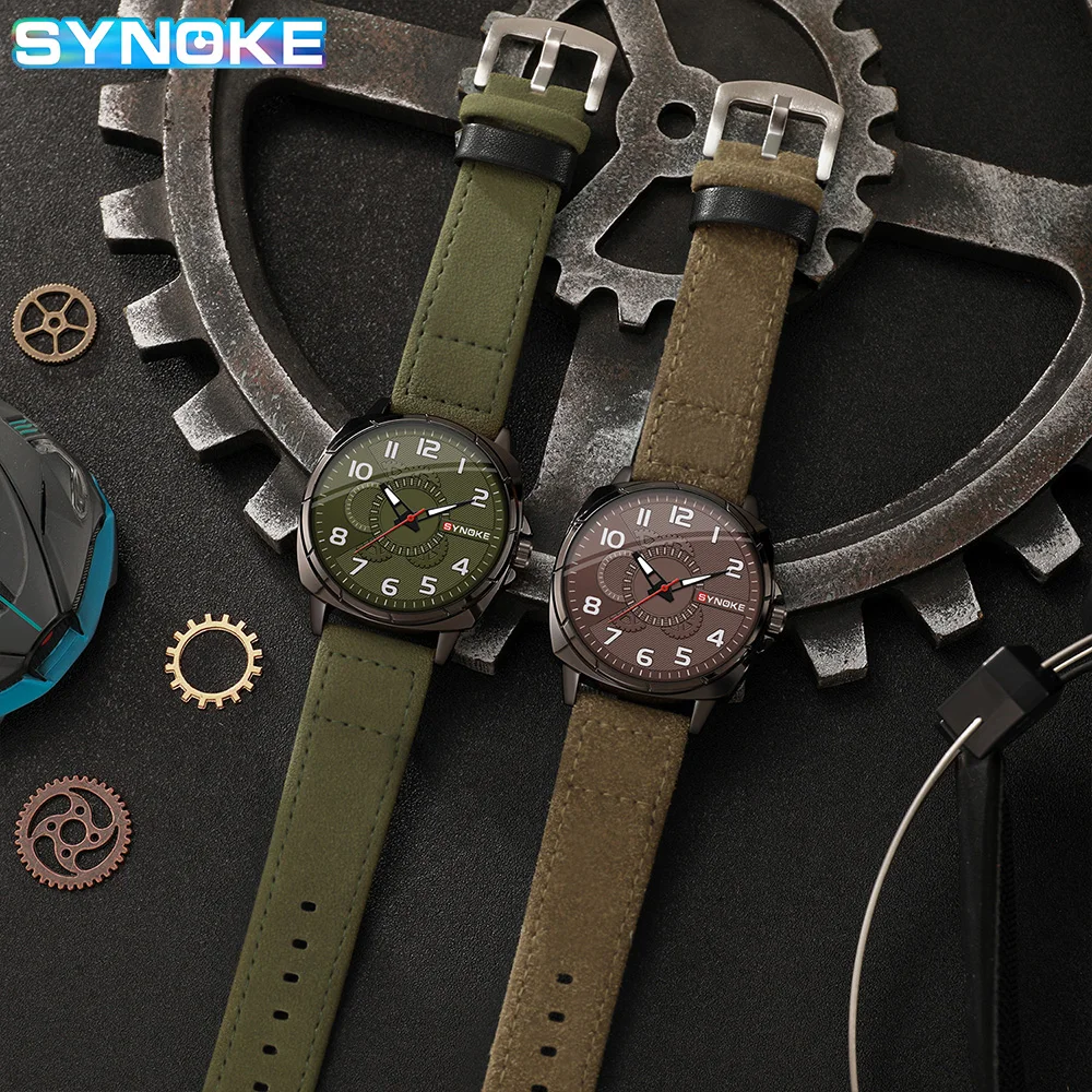 SYNOKE Men Outdoor Sports Screen Display Quartz Watch  Belt Retro Watch For Men Watch Student Wristwatch Non Mechanical