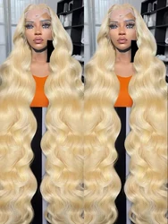 250% High Density Body Wave 30 40inch 613 Blonde 13x6 Hd Lace Frontal Human Hair Wig Brazilian Color Water Wave Wig For Women