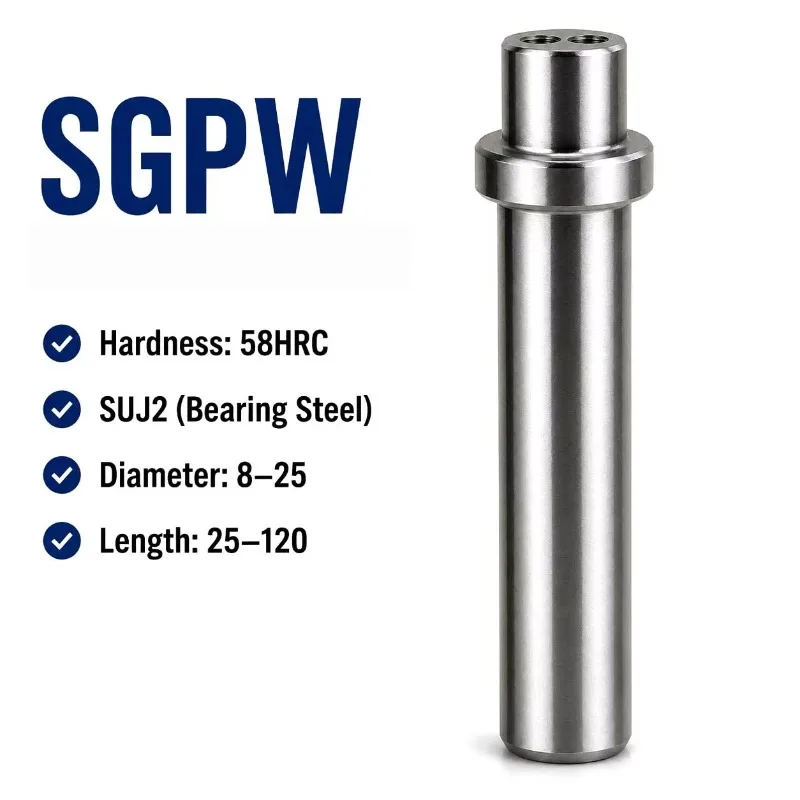 SUJ2 SGPW Quick Release Guide Post 58-62 HRC Double Tapped Hole Type High Wear Resistance for Continuous Stamping Die