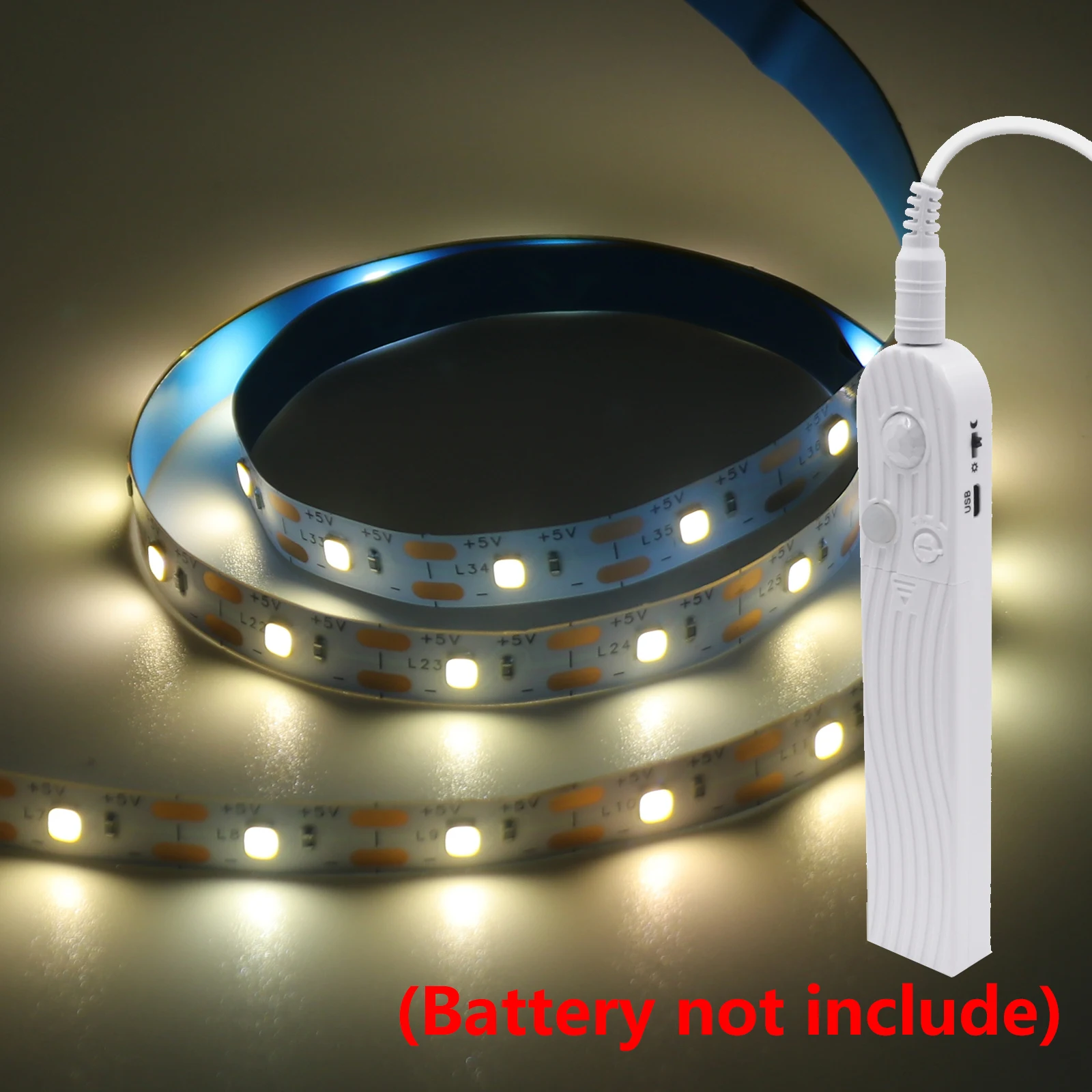 Motion Sensor LED Light Strip 0.5m 1m 2m 3m LED Closet Light Battery Powered Wall Light for TV Beds Stair Cabinets Home Decor