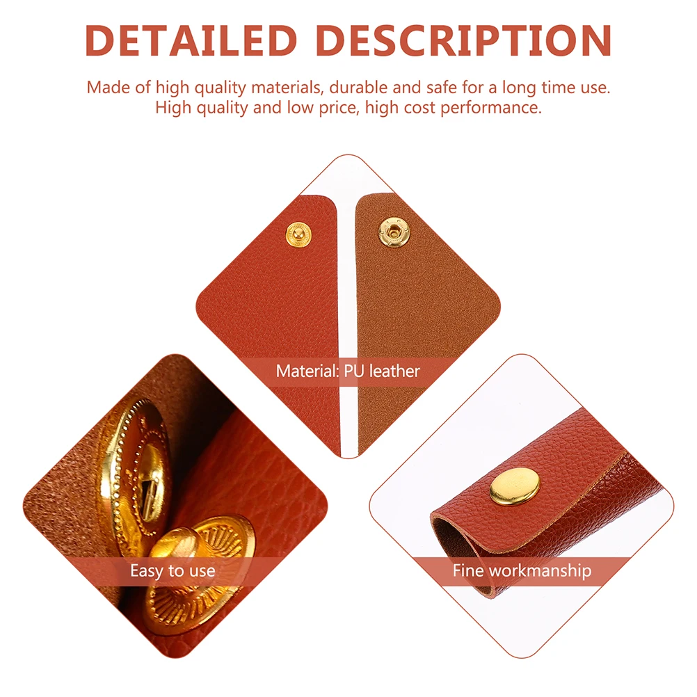 

4 Pcs Bag Handle Cover Anti-snap Gloves Luggage Protectors Bags Brown Pu