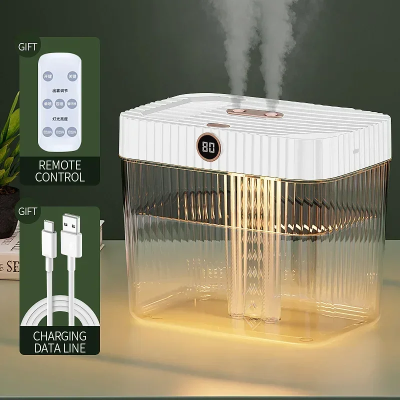 Buse d'humidificateur d'air double avec écran LCD, diffuseur de grande capacité pour la maison et la chambre, 5L