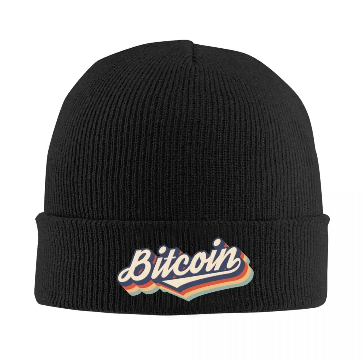 Bitcoin Retro Crypto Currency Hat Autumn Winter Beanie Ski Cap Men Women Knitted Hat