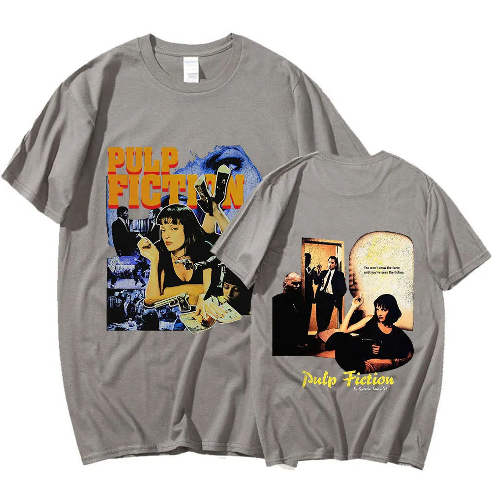 90s Movie Pulp Fiction Mia Wallace T Shirt Quentin Tarantino Men Women Fashion Vintage T-shirt Cotton Casual T-shirts Streetwear