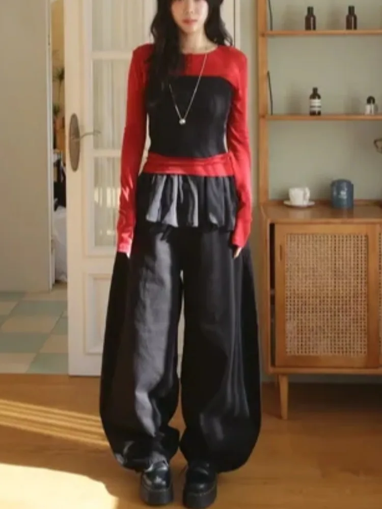 East Gate Herbst Denim Jeans Damen Weites Bein Freizeithose Cool Spicy Ba Dekorative Nieten Abnehmen Trendy Pendeln Sle