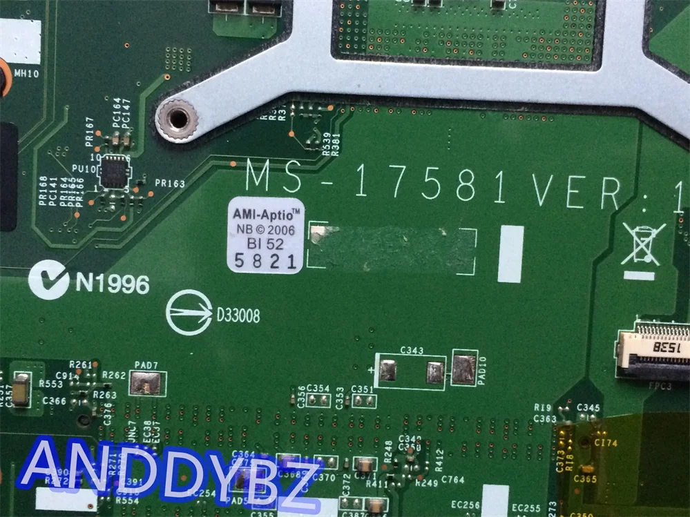 

MS-1758 For MSI GE70 GP70 Motherboard MS-17581 REV 1.1 DDR3L N14M-GE-S-A2 100% Fully Tested with fast shipping