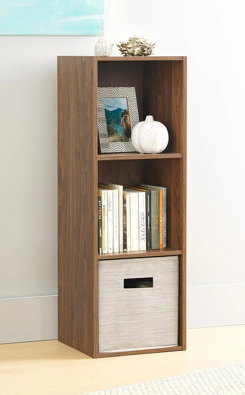 3 Cube Bookcase Storage Organizer, 3 Tier Stackable MDF Bookshelf, Open Storage Display Bookshelf, Storage Cabinet for L
