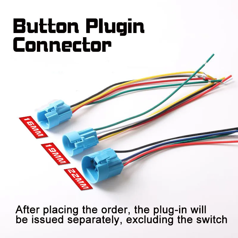 16/19/22mm Metal Push Button Black With LED Light Flat Head Waterproof Momentary Latching Switches With Power Mark 5V 12V 24V