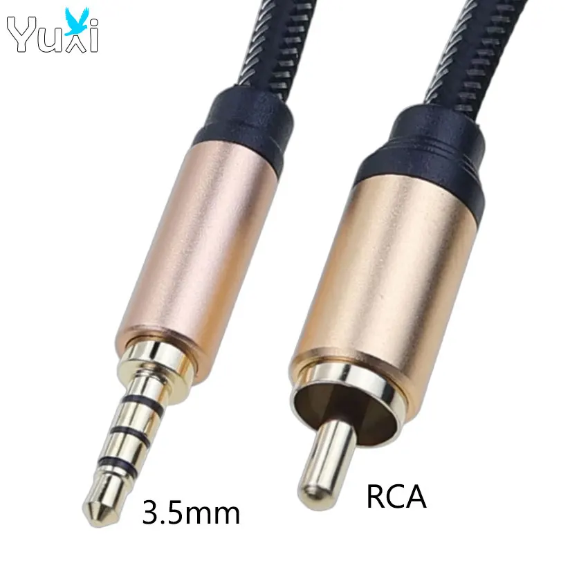 YuXi Gold Plated RCA Coaxial To 3.5mm TRRS Cable For HIFI Amplifier Phone Laptop TV Car S/PDIF Adapter Converter