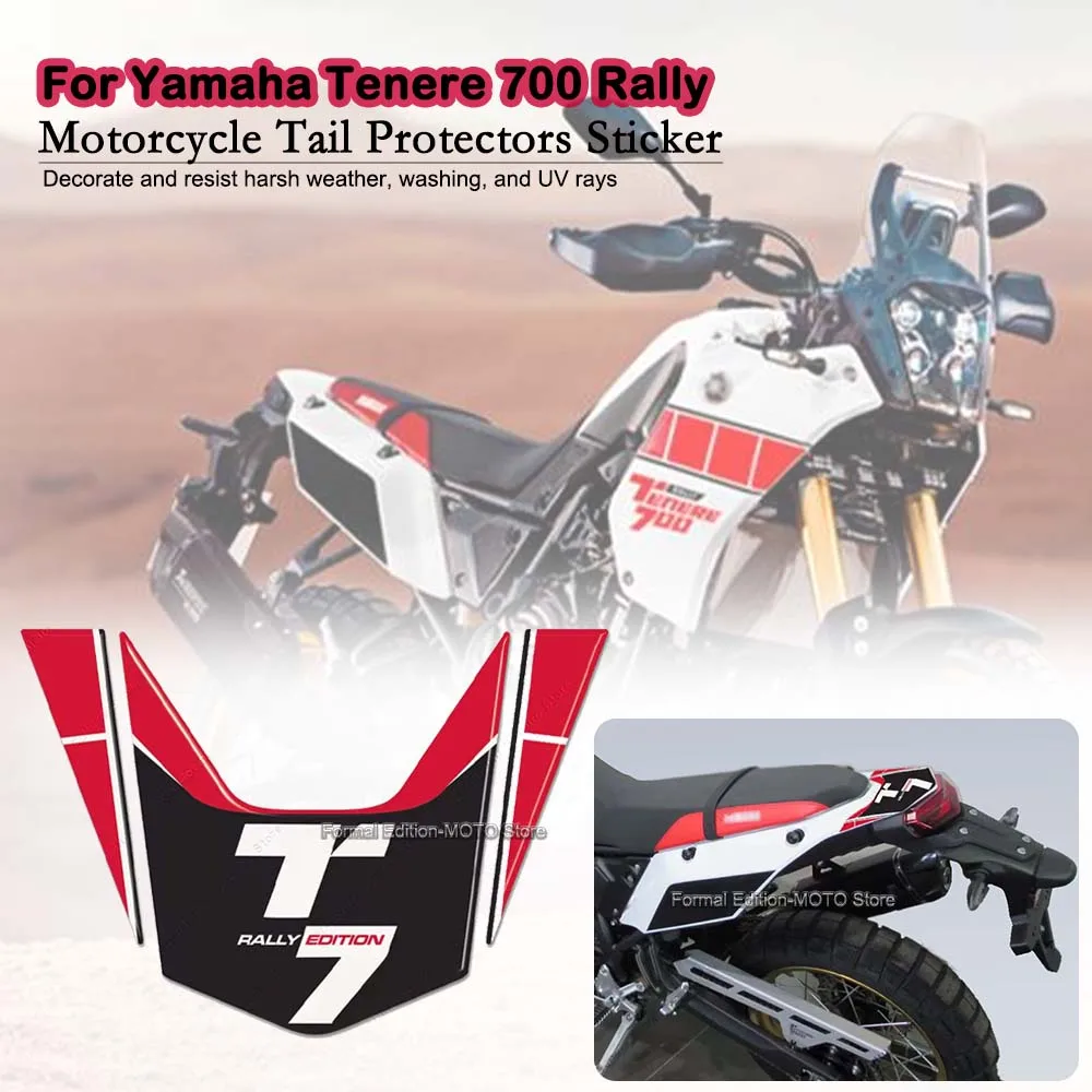 Motorcycle Tail Protective Sticker Waterproof Scratchproof 3D Gel Resin Decorative Sticker for Yamaha Tenere 700 World Rally