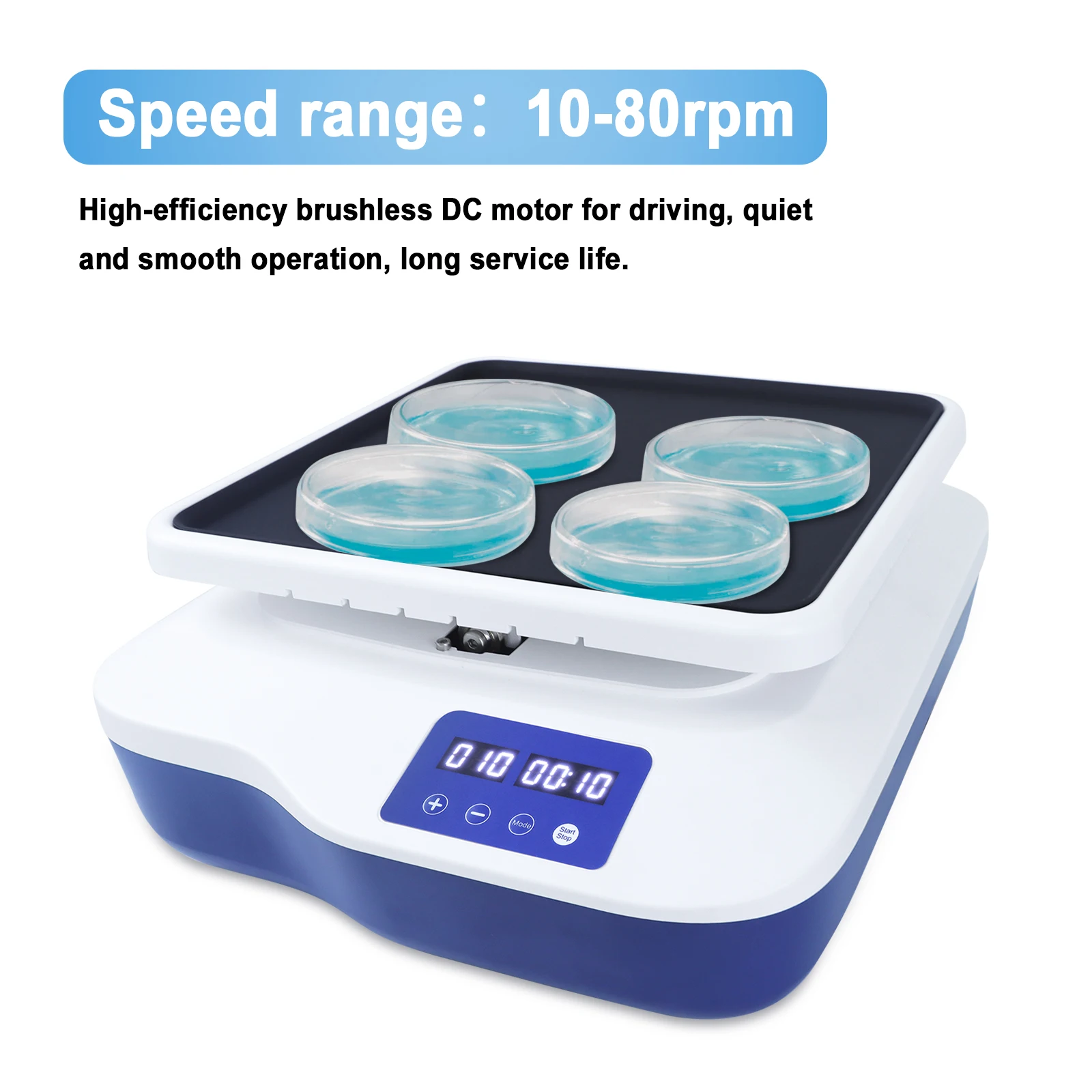 Lab SK-R1807-S LED Digital Rocking Shaker Mixing Oscillator Adjustable Speed 10-80rpm Circular Rocker