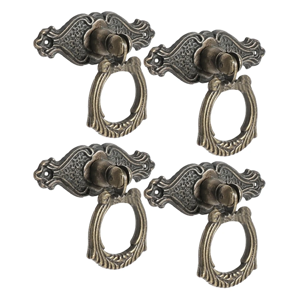 Wooden Box Handle Zinc Alloy Handle Functional Design Stylish Hardware Antique Aesthetic Cabinet Accessory Comfortable Grip