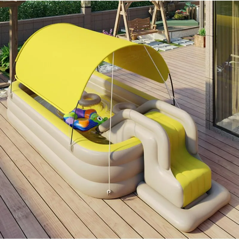 2.1/2.6/3 meter Inflatable Folding Swimming Pool Folding The Pool Sunshine Shed Inflatable Slide 3 Layer Thickened PVC