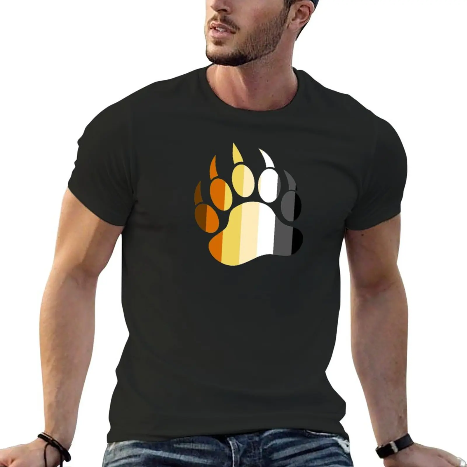 

Bear Claw T-Shirt Short sleeve tee street wear Blouse plus size men clothing