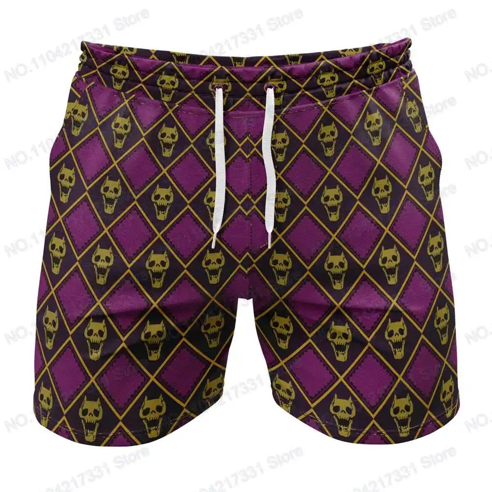 Bizarre Adventure Anime Rash Guards Surfing Jersey Beach Shorts Swimwear Diving Gym Shorts MMA BJJ Men Jiu Jitsu Fitness Sets