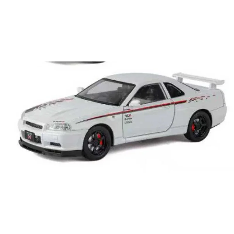 รถโมเดลไดแคสโลหะผสม 1:24 สกายไลน์ จีทีอาร์ รุ่นดัดแปลง ซูเปอร์เรซซิ่ง ของสะสมกลางแจ้ง งานอดิเรก ของขวัญสุดพิเศษสำหรับเด็กผู้ชาย