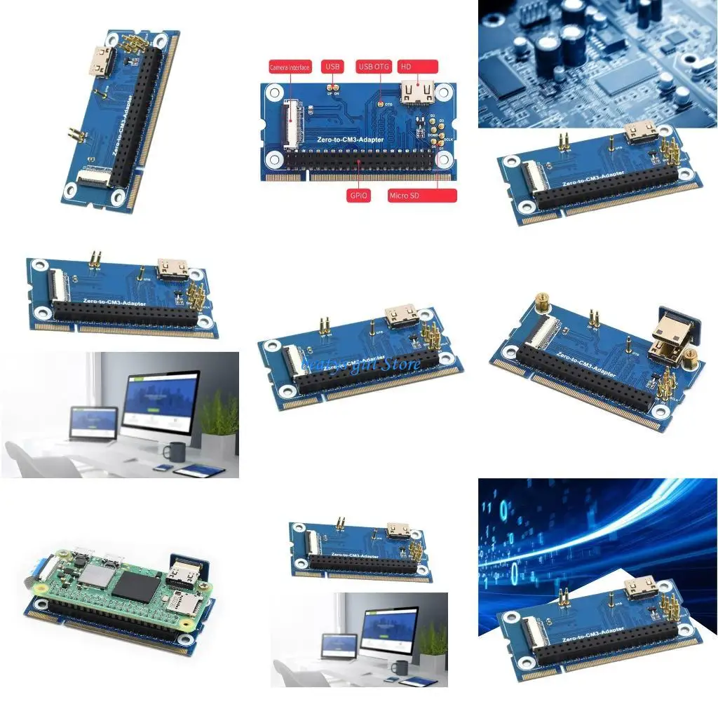 

C7AB For RPi to CM3 Expansion Board Easy Installation 40PIN GPIO 40Pins Insert for Zero2W Adapter