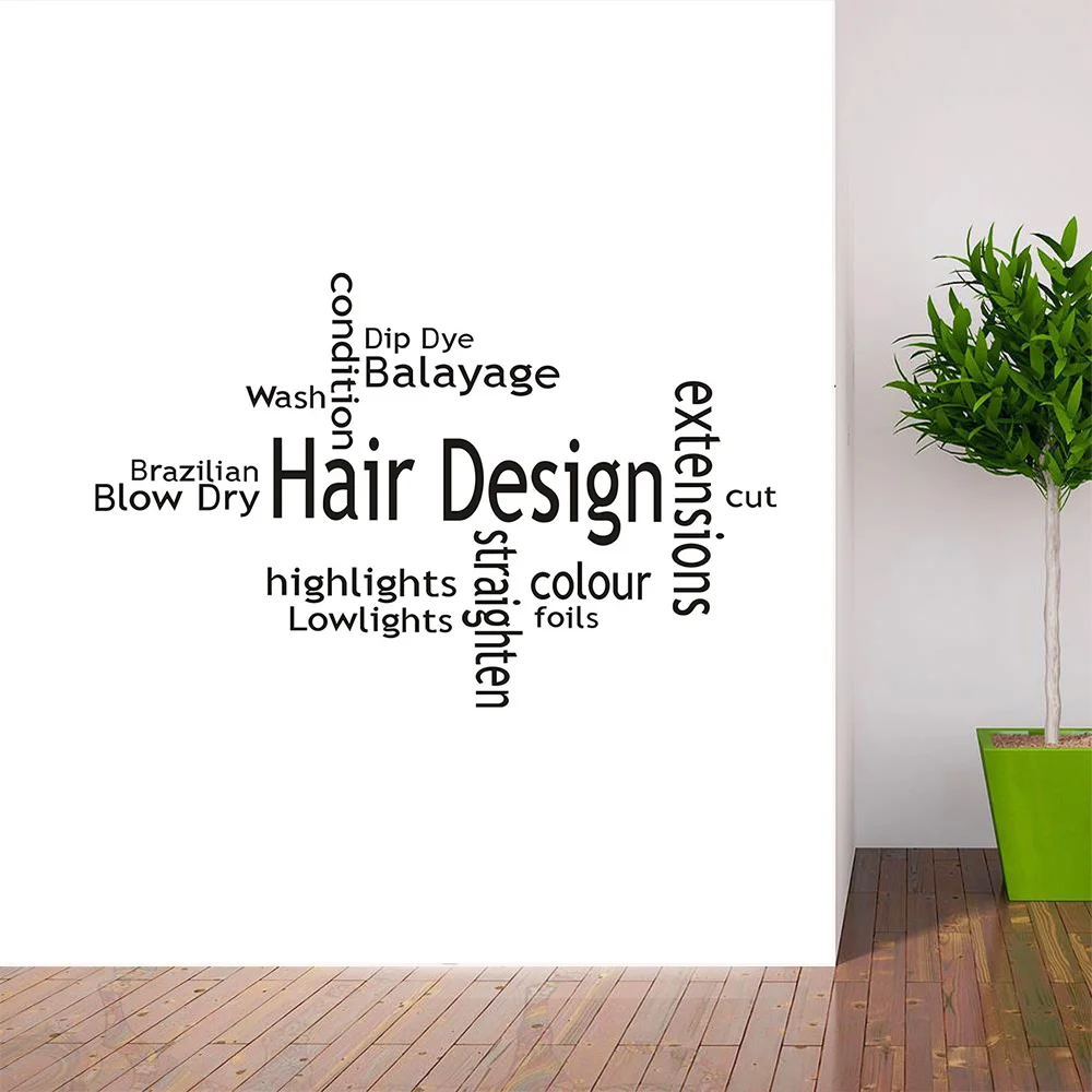 Hair Shop Vinyl Wall Decal Spa Barber Shop Hair Shop Salon Lettering Quote Wall Sticker Window Glass