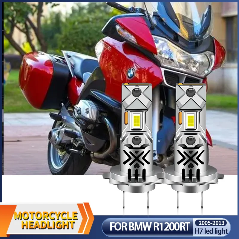 1/2 sztuk 12V motocykl 60W biały 12000lm H7 żarówki reflektorów LED 6000k CANbus dla BMW R1200RT 2005-2013 akcesoria