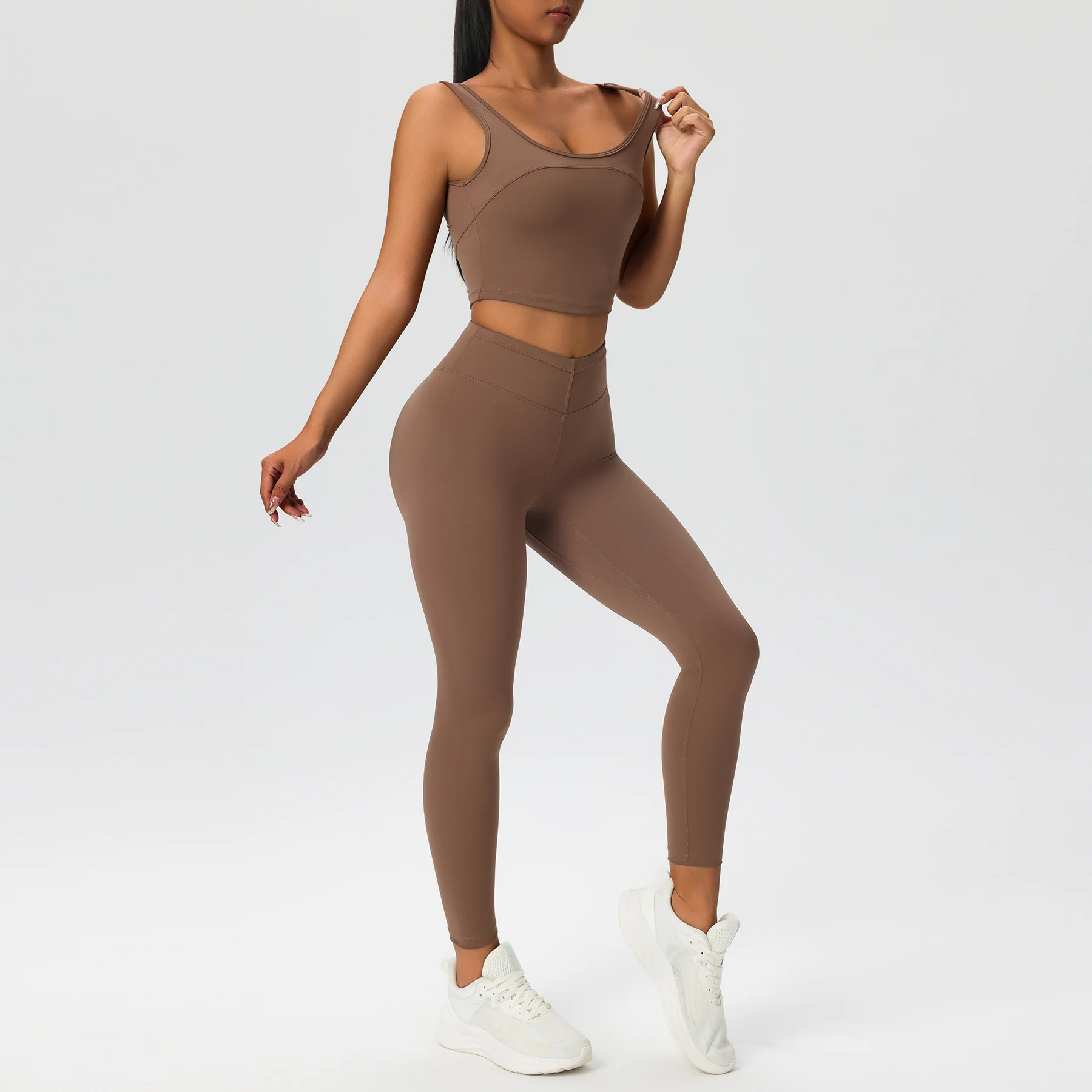 2025 Nude-Feel Yoga Set for Women|High-Waist Tummy Control Leggings+Padded Sports Bra|Butt-Lifting Activewear|Gym,Yoga & Workout