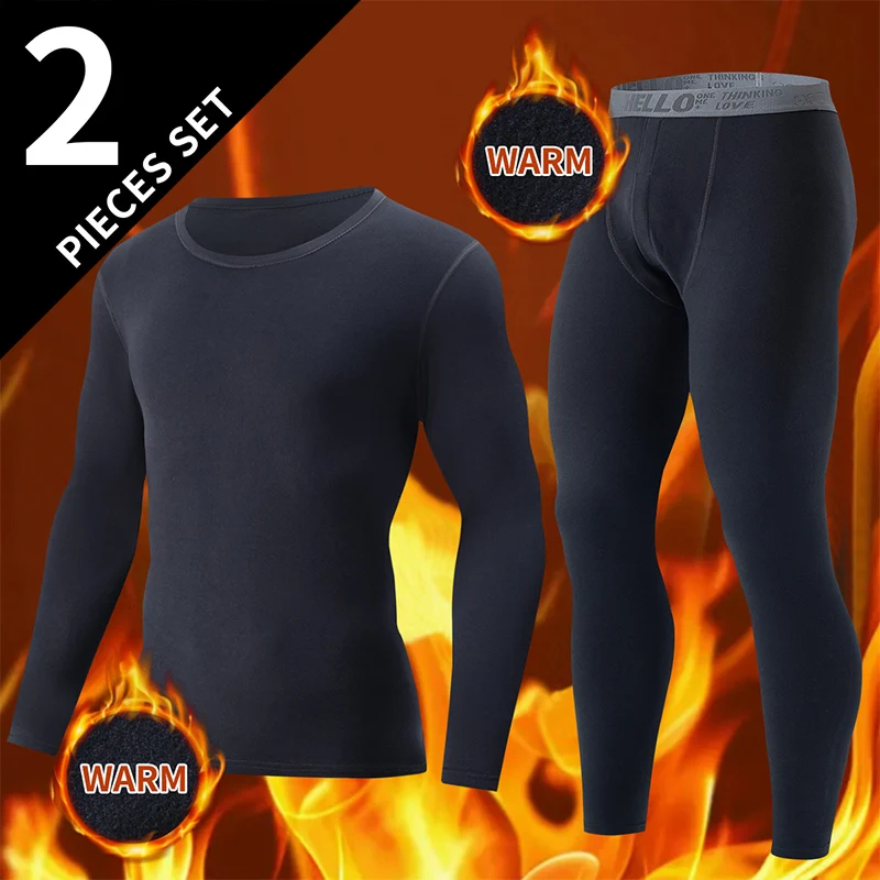 4-Piece /2-Piece Men\'s Long-sleeved Trousers In Autumn And Winter Thermal Underwear Casual Joker Sports Fitness Solid Color Suit