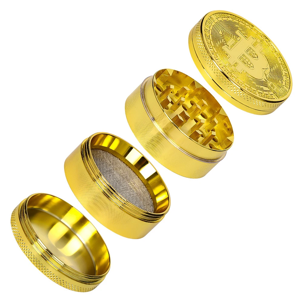 2inch Bitcoin Herb Grinder Manual Spice Pepper Mill Salt Mortar Grass Raw Tobacco Grinder Smoking Cigarette Accessoriesies