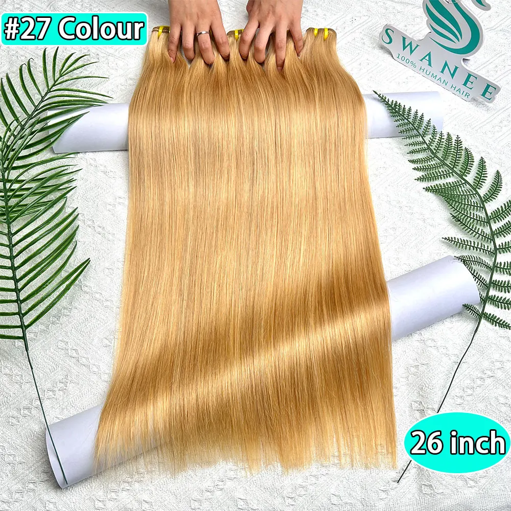 

#27 Straight Human Hair Bundles 1/3/4 Pcs Bundles 16-30 Inch 100g/Bundle Honey Blonde Virgin Hair Extensions Weave Gold Hair