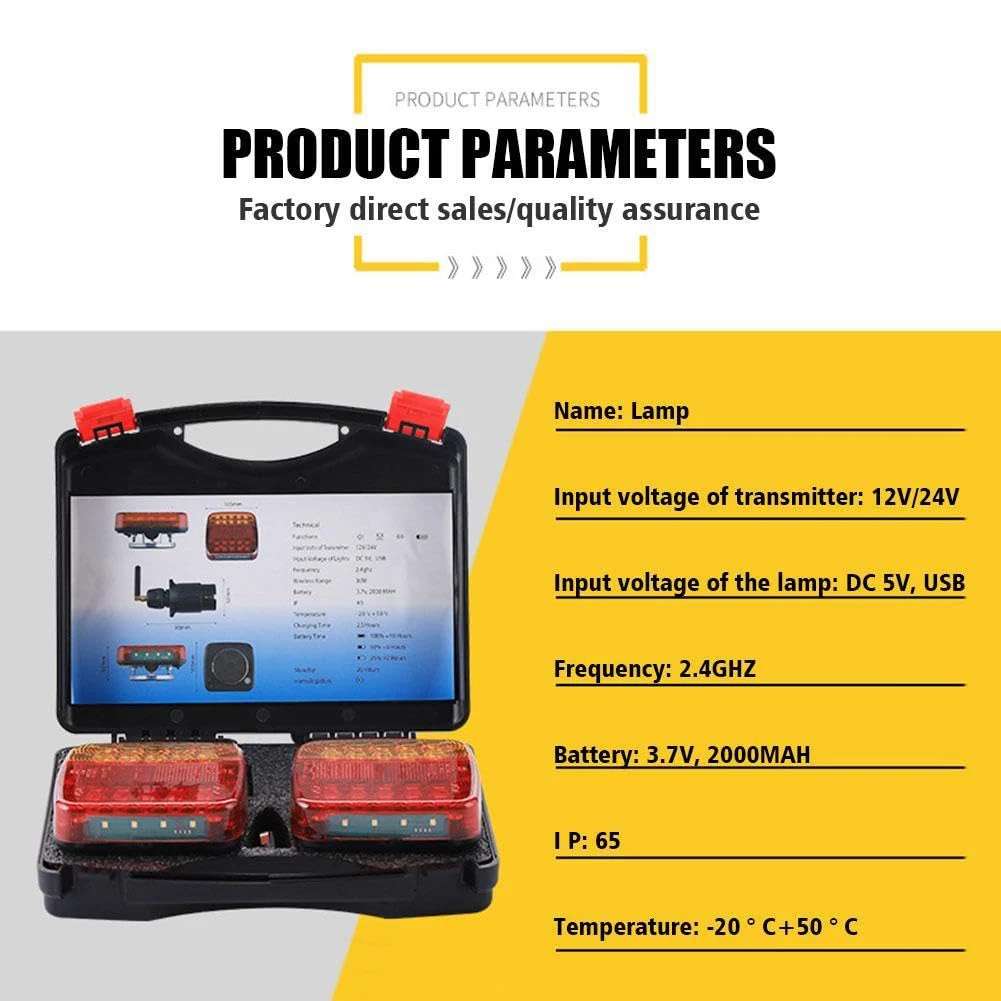 

LED Magnetic Wireless Tail Lights for Trailer Portable LED Tow Tail Lights Kit Trailer Tow Lights for Truck RV Camper Boat