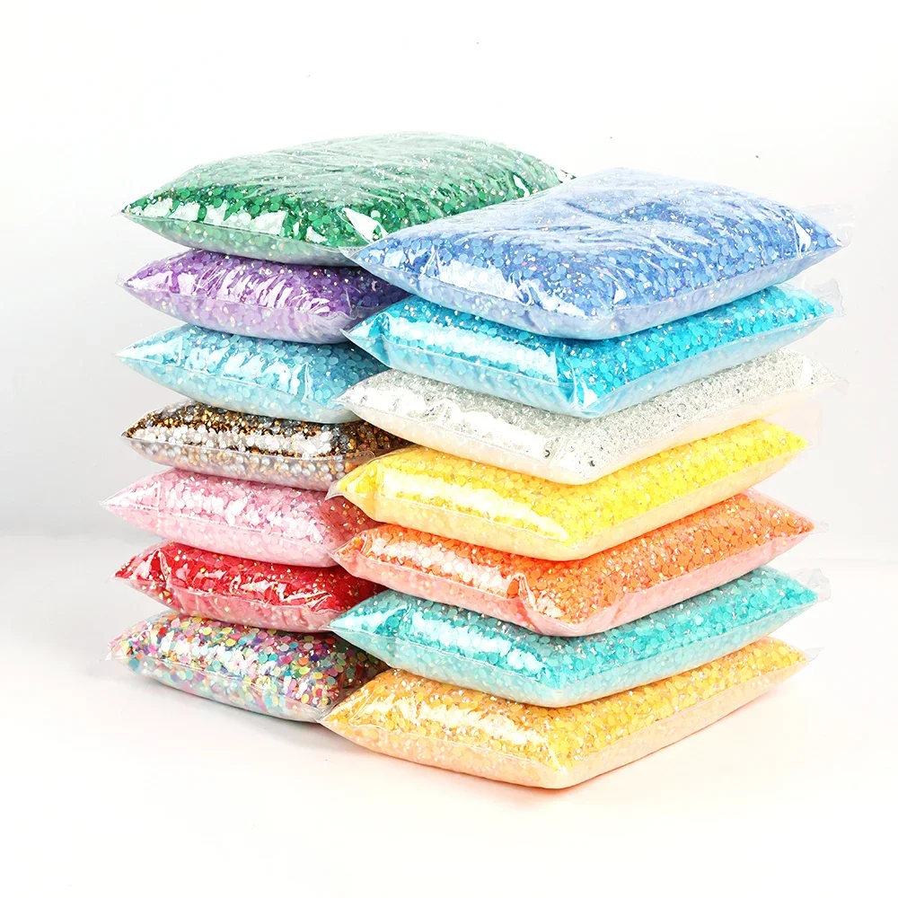 Bulk wholesale Jelly Color AB Transparent AB 2mm,3mm,4mm,5mm,6mm Facets FlatBack Resin Rhinestone Nail Art Garment Decoration
