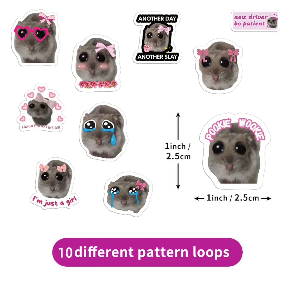 500PCS Sad Mouse Roll Stickers Cute Decoration Party Stickers iPad Notebook Boutique Decoration Stickers image 2