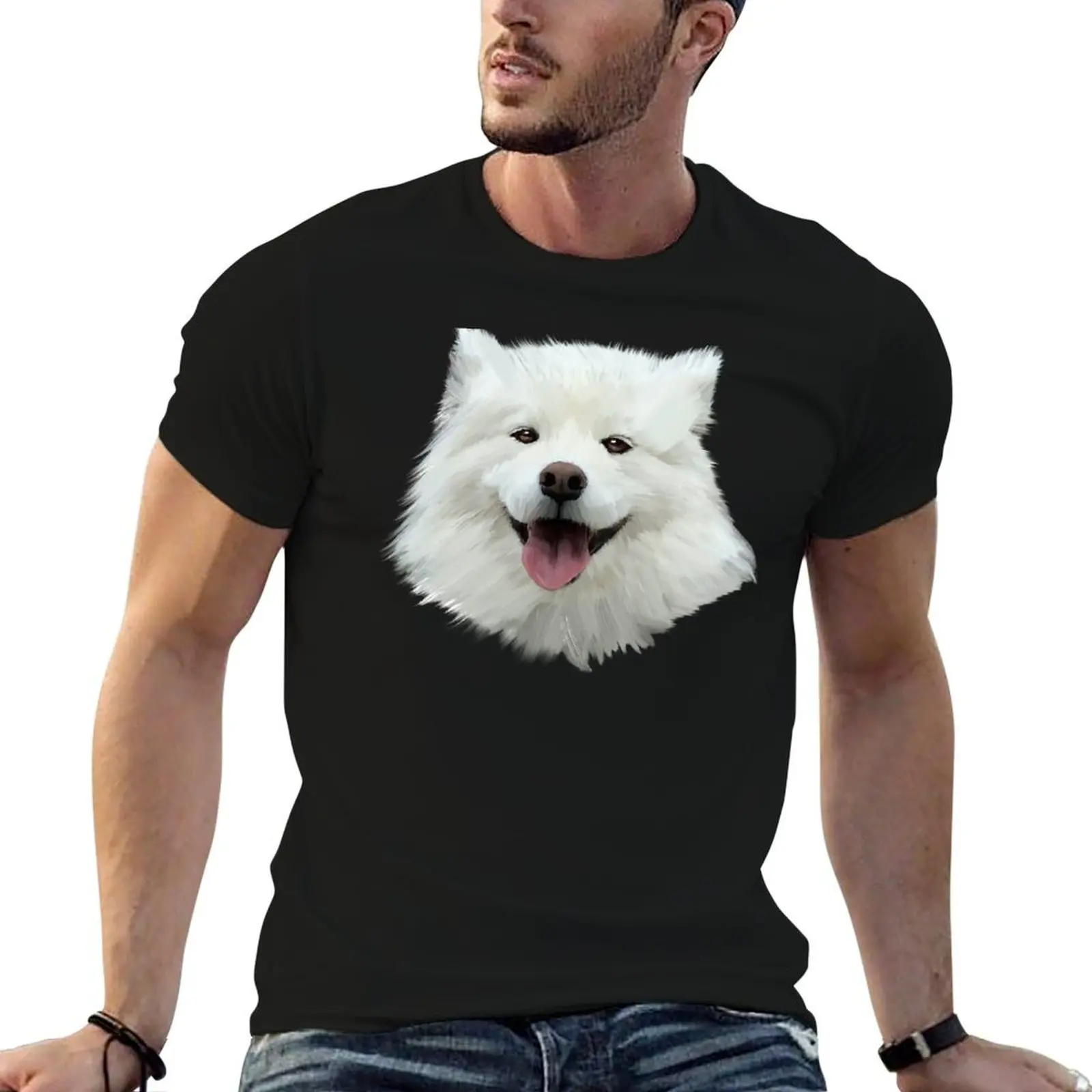 Cute Happy Samoyed Watercolor, Best Gift Idea For Samoyed Mom Samoyed Dad Owner And Lover T-Shirt