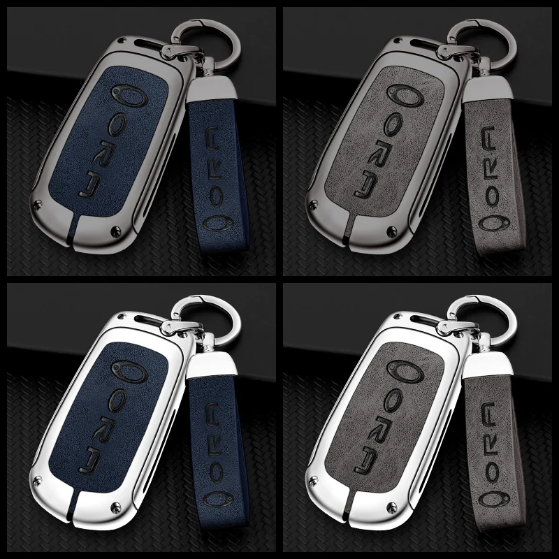 Zinc Alloy Car Key Case Cover for Greatwall Ora Good Cat GT Lightning Cat Ballet Cat Protection Keychain Keyless Accessories