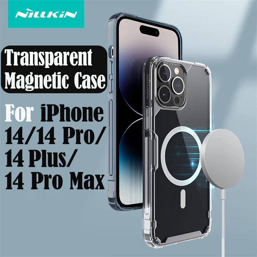 Magsafe-Tampa traseira transparente para PC TPU para iPhone, capa magnética, capa transparente, Nature Pro, iPhone 14 Pro Max, iPhone 14 Pro, iPhone 14 Pro, iPhone 14 Pro, iPhone 14 Plus