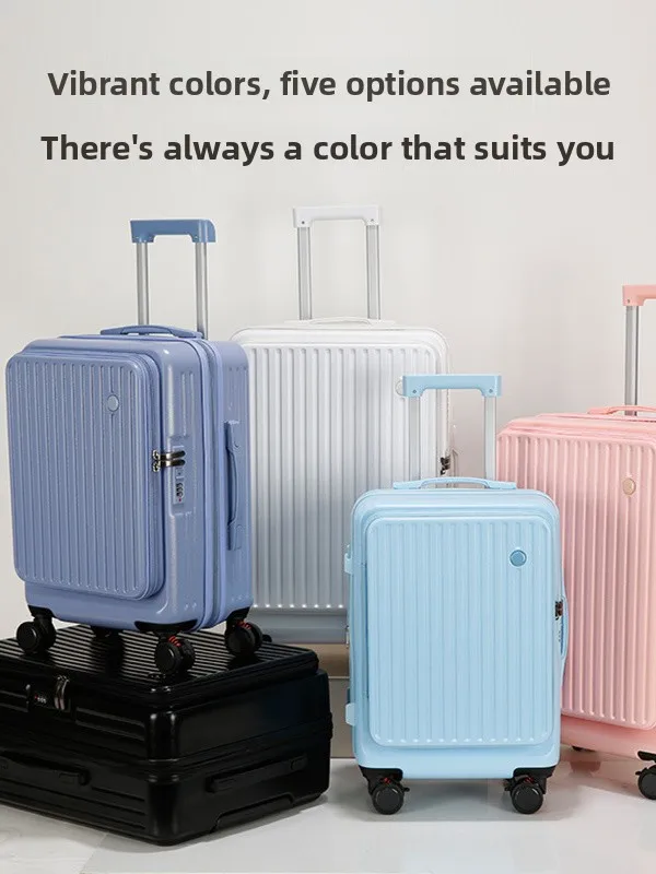 

Airlines Carry-On Lage Side Opening Suitcase Large Capaci Silent Pull Rod for Travel Women's 20 Inch Men's Expandable