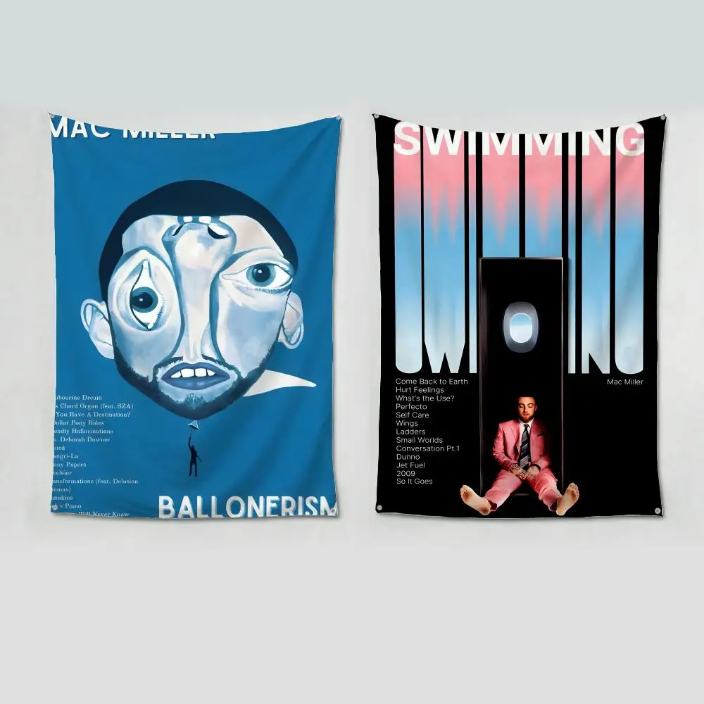 1pc Mac Miller Flags flags four rings hanging no edging for art indoor use and outdoor decor