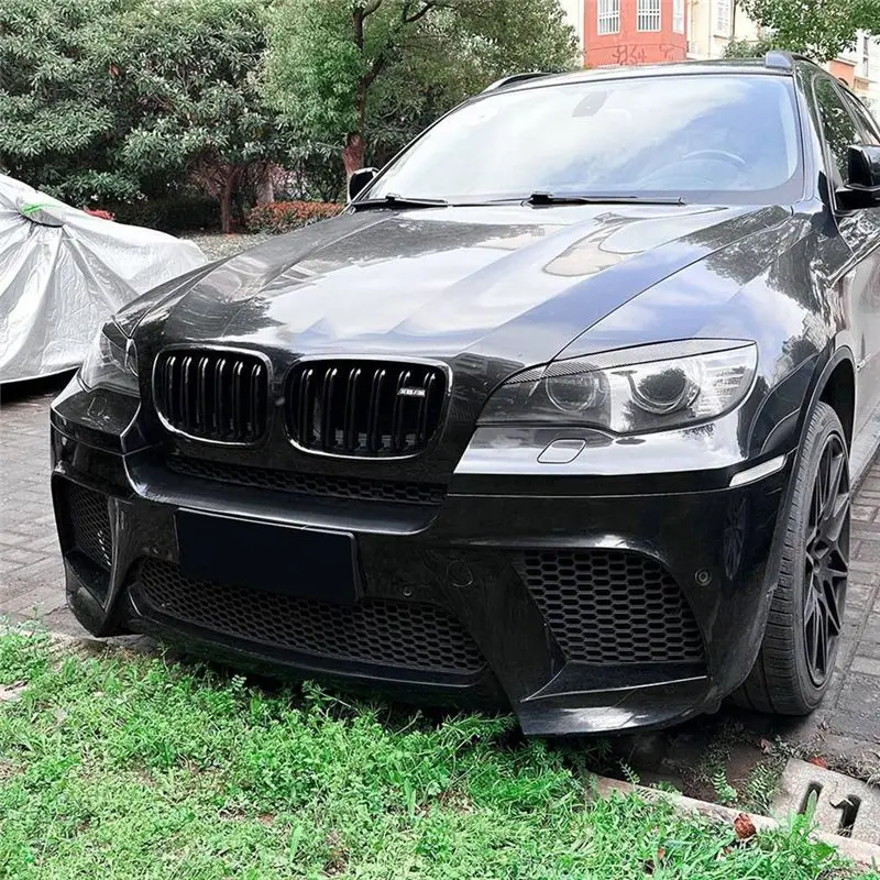 A30F-Car Headlight Lamp Eyebrows Cover Trim For BMW X6 E71 2008-2014 Car Headlight Eyelids Lids