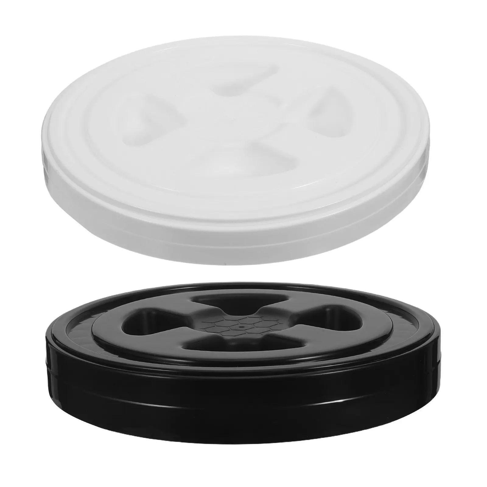2Pcs 5 Gallon Bucket Lids 12 Inch Heavy Duty Plastic Screw on Pail Lid Airtight Leak Proof Food Safe Storage Replacement for Pet