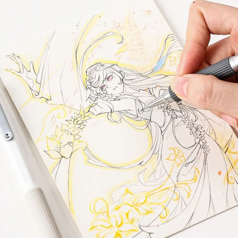Metal Mechanical Pencil Anti Slip Soft Sheath 0.3/0.5/0.7mm Automatic Pencil Low Gravity Movable Pencil Art Painting