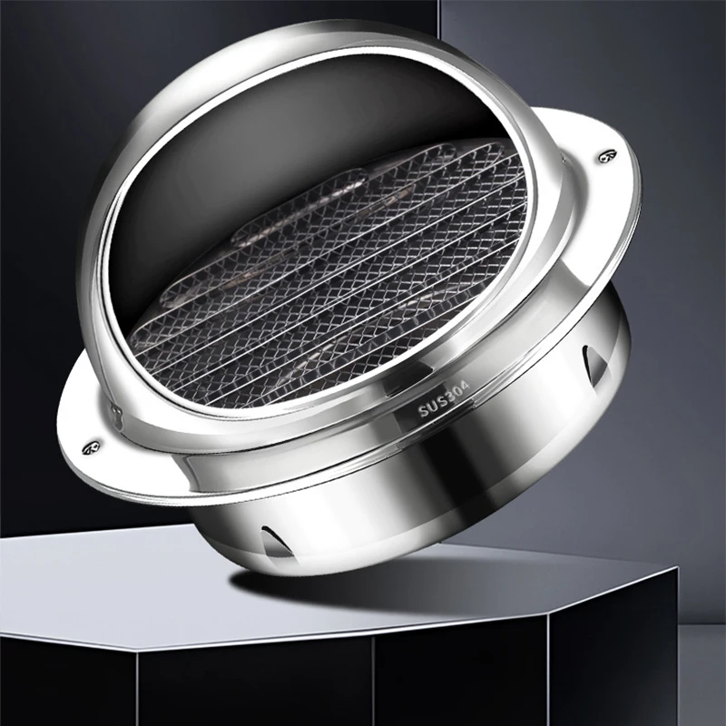 [FE] Vent Cover Duct Vent, Dryer Exhaust Vent Wall Vent Stainless Steel Round Vent Cover for HVAC System
