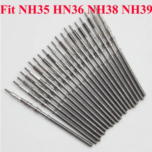 Imagen 1 del producto Vástago de reloj, repuestos de acero inoxidable aptos para NH35 NH36 NH34 NH38 NH39, corona, movimiento mecánico automático, piezas de reloj, vástago de corona