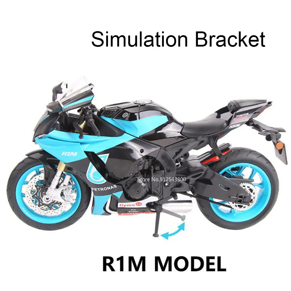 1:9 R1M SUZUKI GSX-1000R Motorfiets Model Speelgoed Legering Diecast Ondersteunbare Statief Simulatie Off-road Motor Modellen Speelgoed Kinderen Geschenken