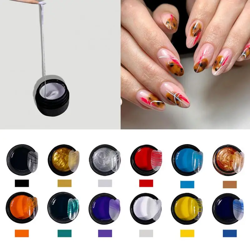 1 ~ 4pcs Farben Nail Art Spider Gel Design Malerei UV Nagellack super starke Stretch kleber Graffiti einfach Zeichnung Metall lackiert