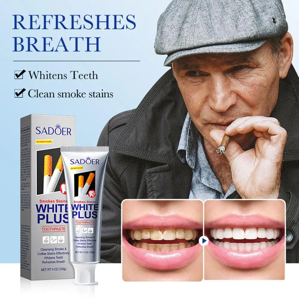 Dentifrice blanchissant pour les fumeurs et les amateurs de café, pâte dissolvante pour la plaque dentaire, anti-cavité, détachant pour les dents, E9U1, 100g