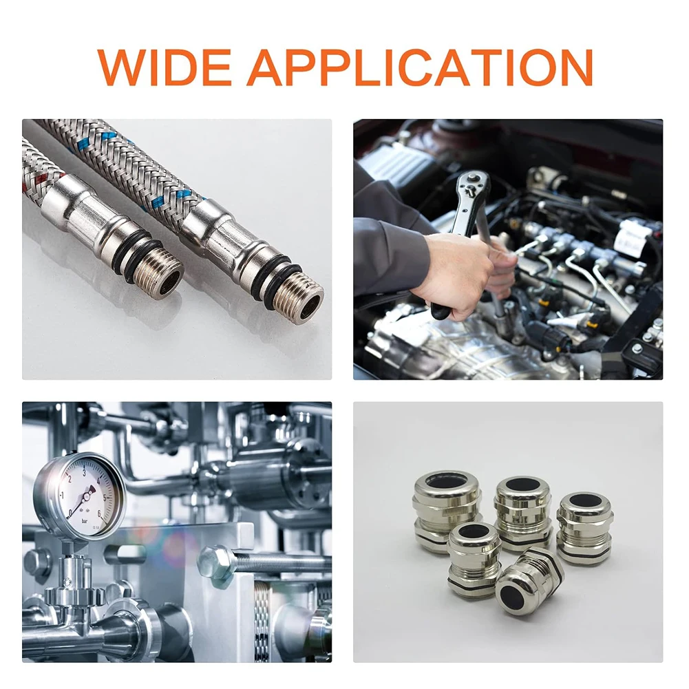 200 قطعة مجموعة كومبو غسالة مقاومة للزيت محاصر ارتفاع ضغط O-خواتم طقم تصليح ختم شريط مرن O حلقات مطاطية مجموعة