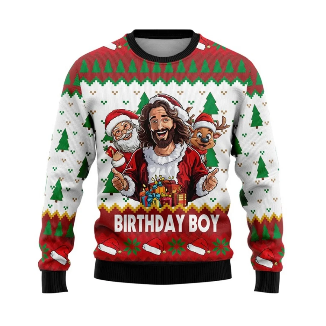 عيد الميلاد يسوع سانتا كلوز الجرافيك بلوزات الخريف بلوزات الموضة Y2K الأطفال هوديس الرجال والنساء بلوزات