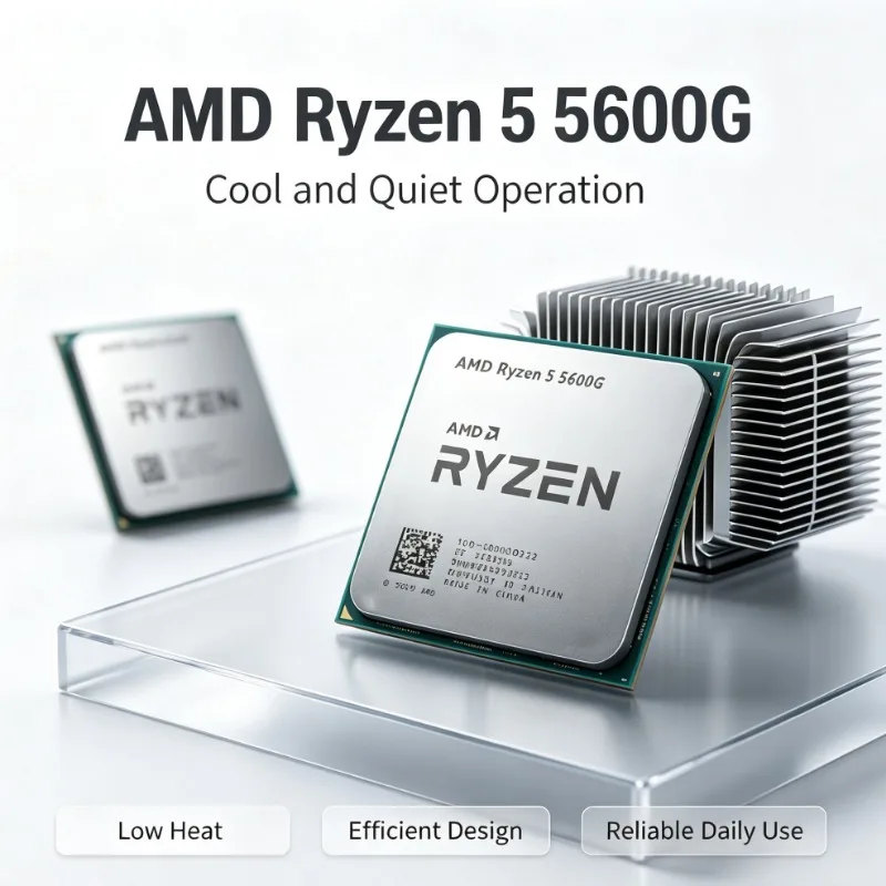 AMD R5 5600G Ryzen 5 5600G 6‑Core 12‑Thread 65W CPU 3.9GHz 16MB L3 Cache Socket AM4 Desktop Processor Without Fan